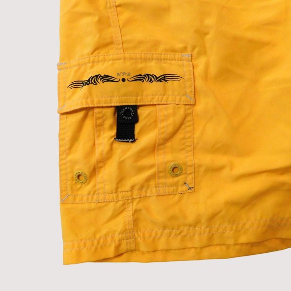 Newport Blue Swim Shorts XL Yellow Mesh Lining Pockets NPB Polyester - Picture 4 of 6